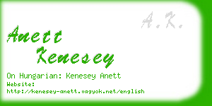 anett kenesey business card